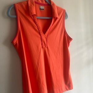 Callaway Vibrant Orange Sleeveless Blouse Sz XL